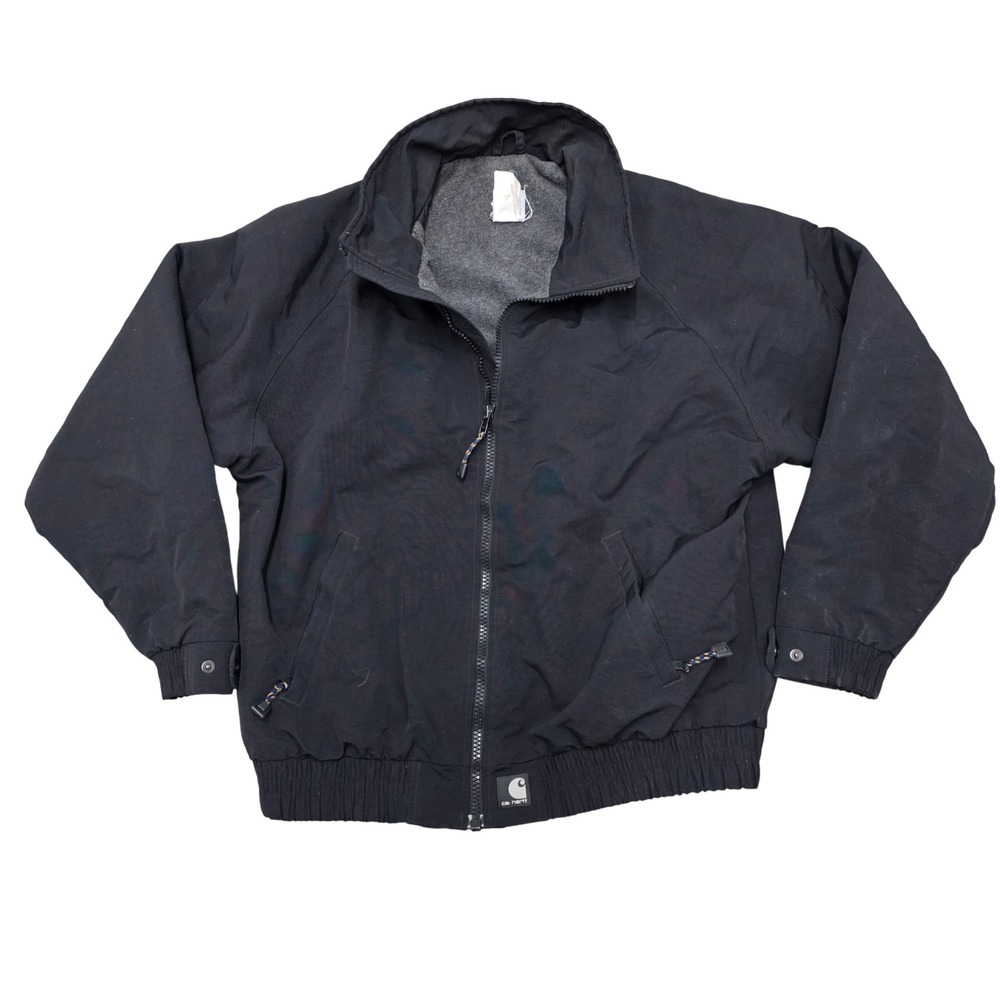 Vintage 2003 Carhartt Mens Black Fleece Lined‎ Work Jacket Full Zip Size XL